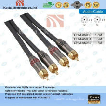 Cable de 2rca av de oro para video componente y cable de audio estéreo